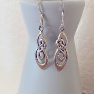 Celtic Irish Sterling Silver handmade dangle earrings
